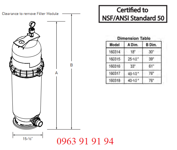 Bộ Lọc Vải Pentair CC150